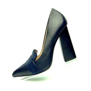 Tory Burch Navy Blue Smith Pump Heels Suede